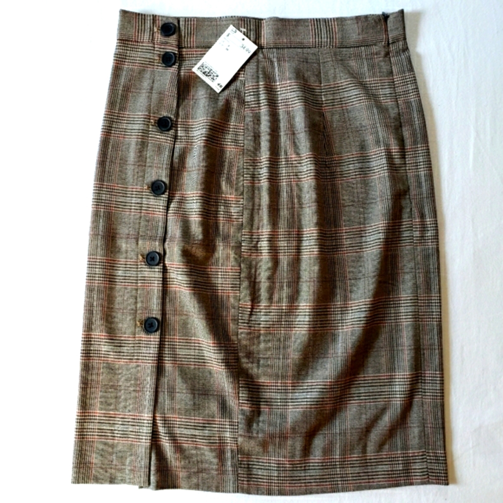 H&M Plaid Pencil Skirt